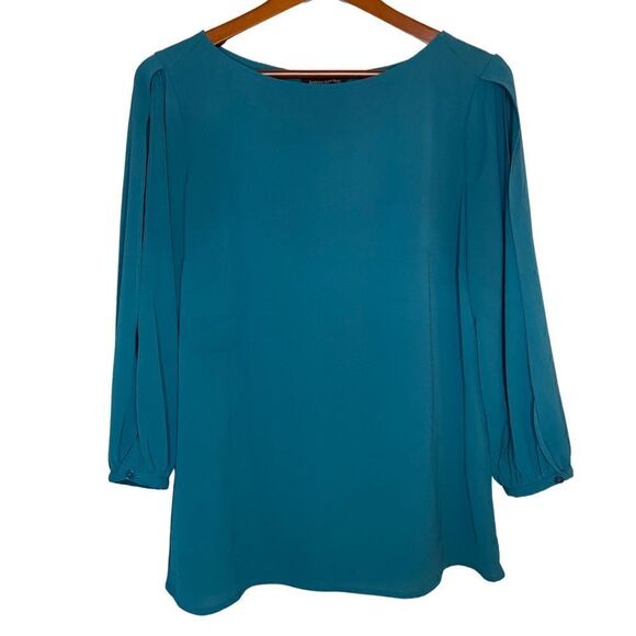 Banana Republic Teal Blouse with open sleeves Size Small - Picture 2 of 10